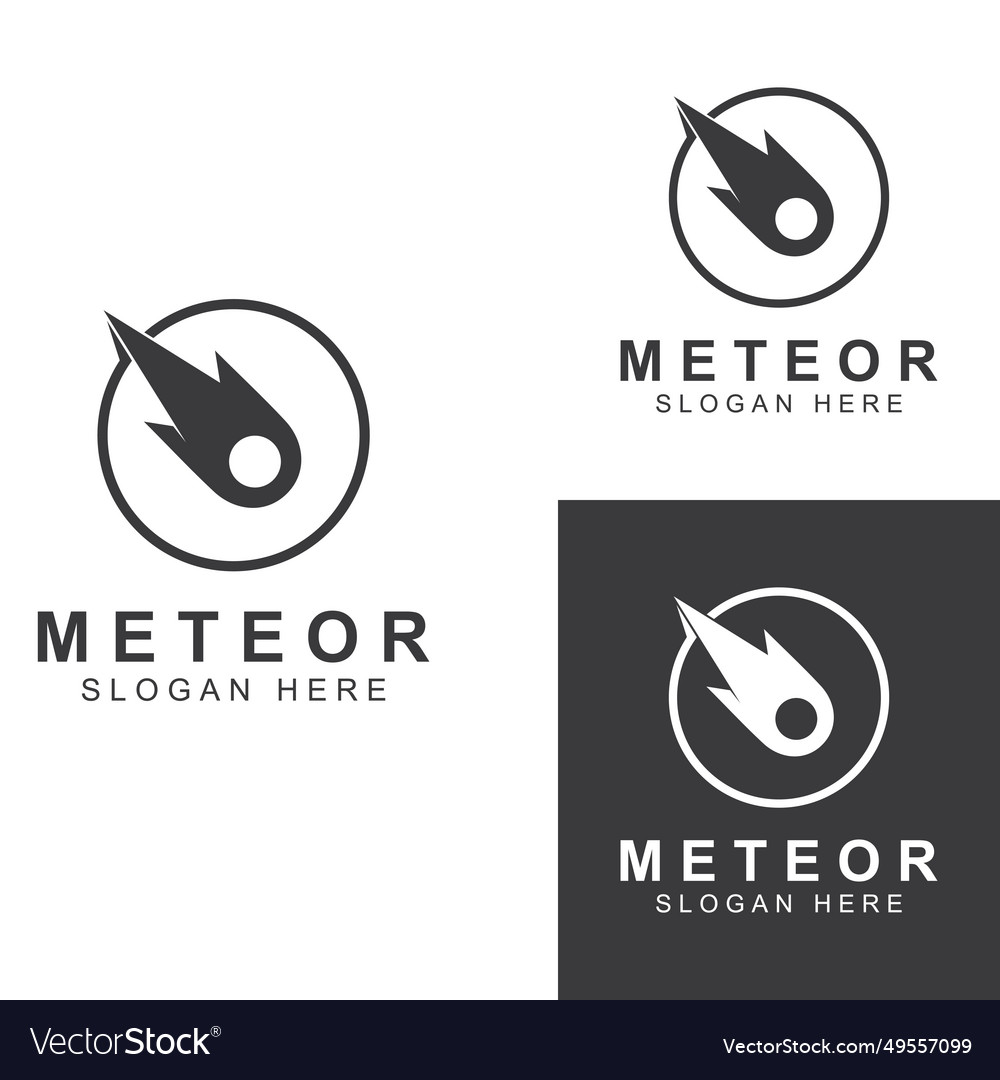 Logo design template meteor or space object