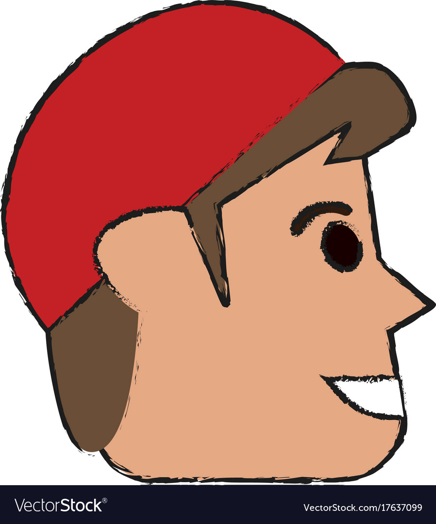 Man avatar head sideview icon image