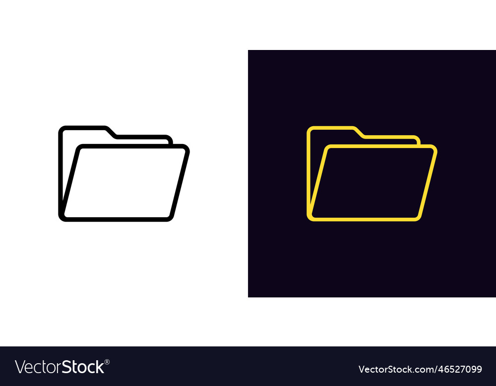 Outline folder icon with editable stroke file vector image Outline folder icon with editable stroke file