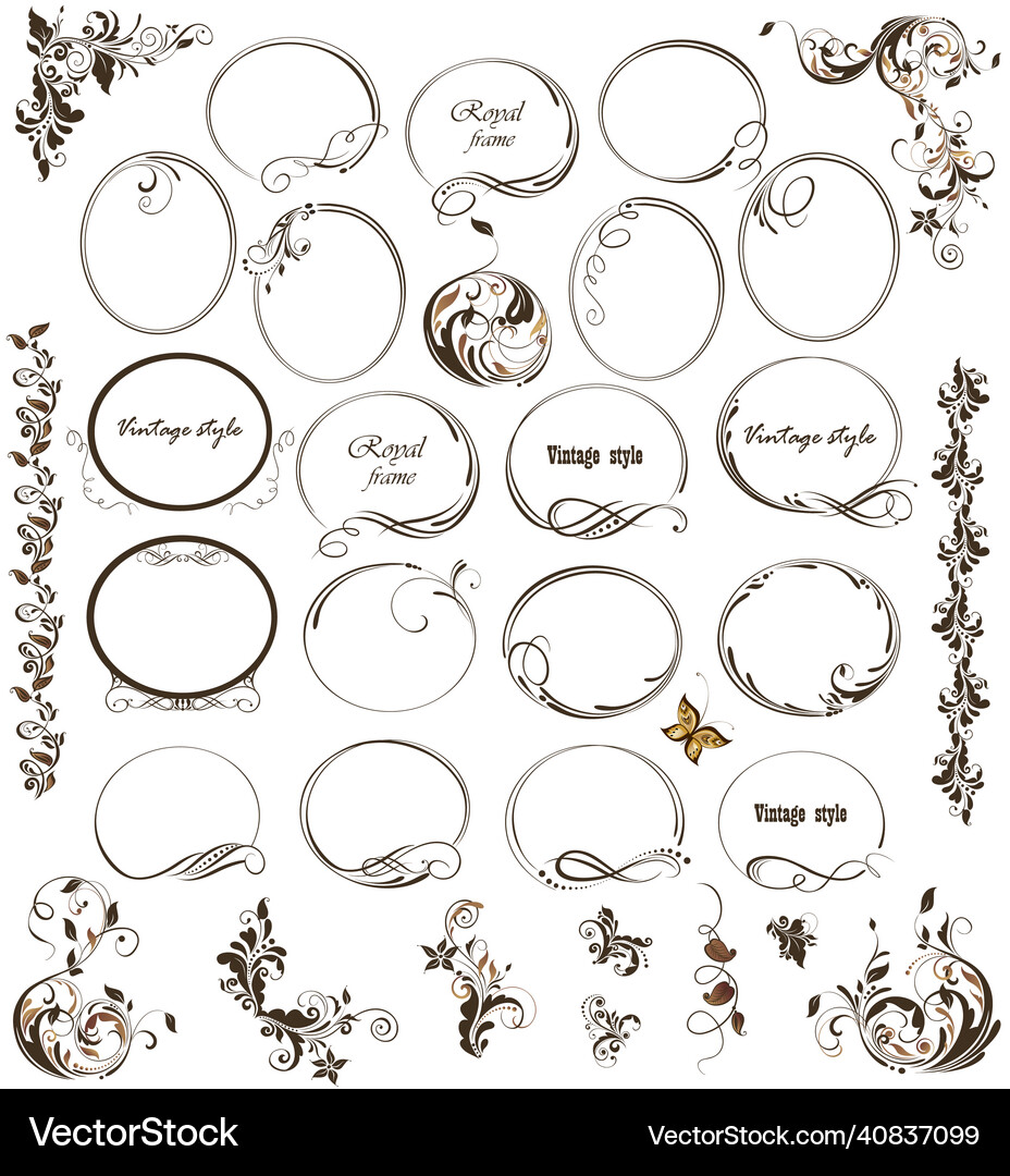 Retro frames Royalty Free Vector Image - VectorStock