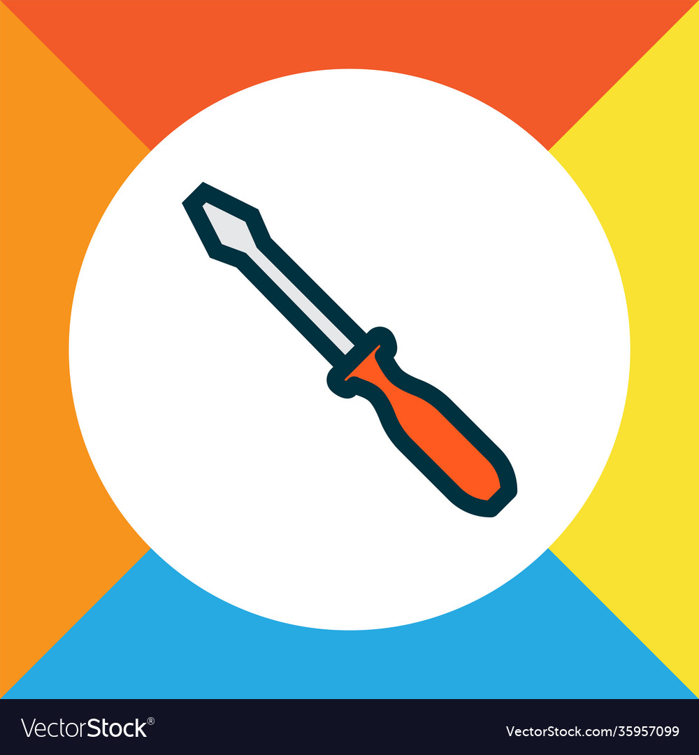 Screwdriver icon colored line symbol premium Vector Image