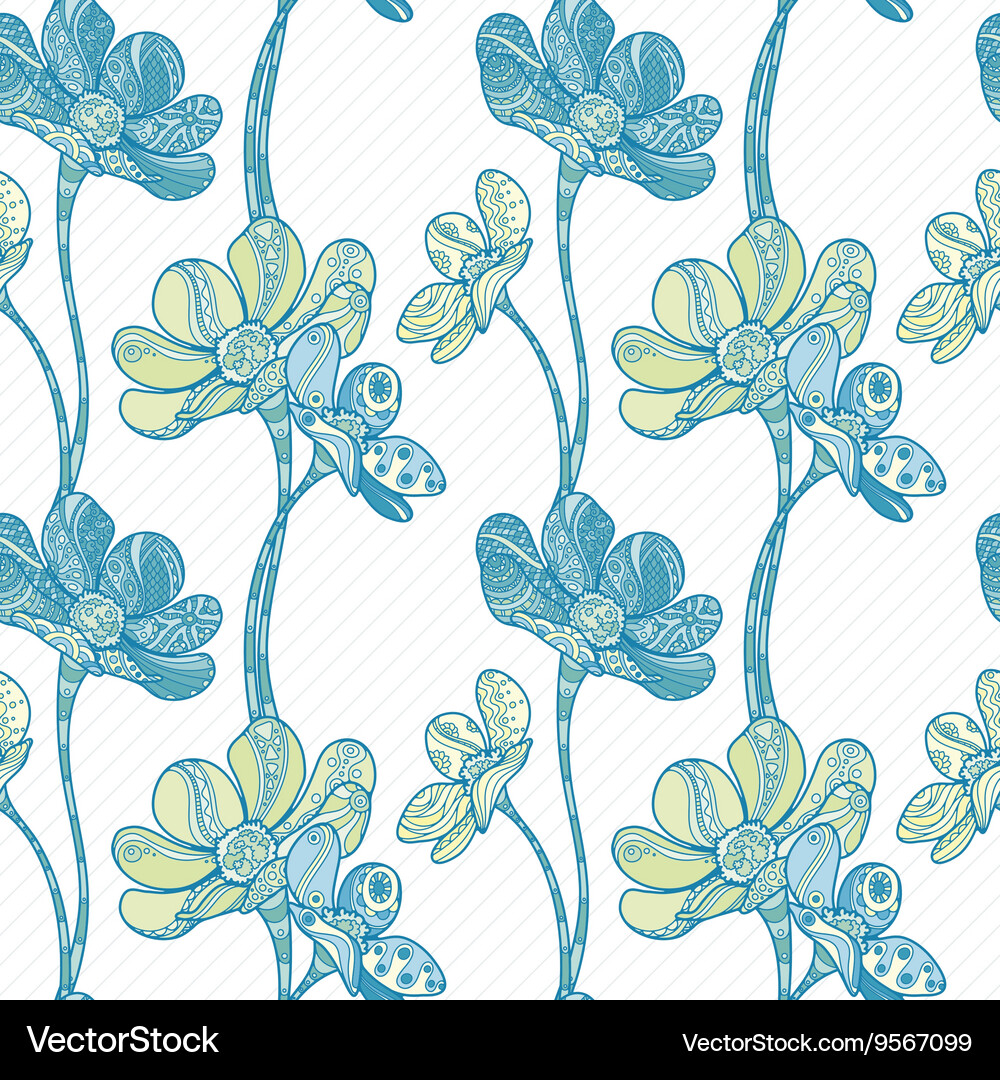 Seamless floral entangle pattern Royalty Free Vector Image
