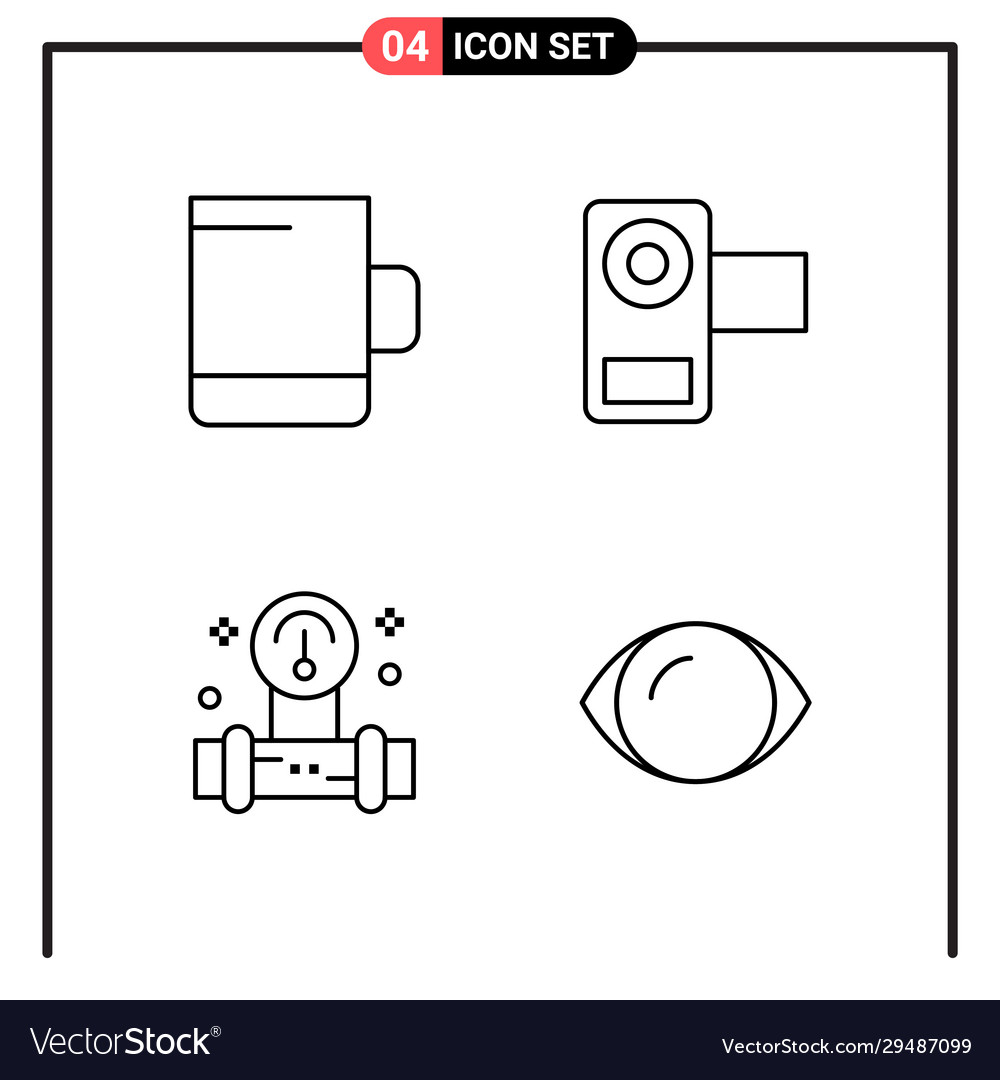 Set 4 line style icons for web and mobile Vector Image Set 4 line style icons for web and mobile