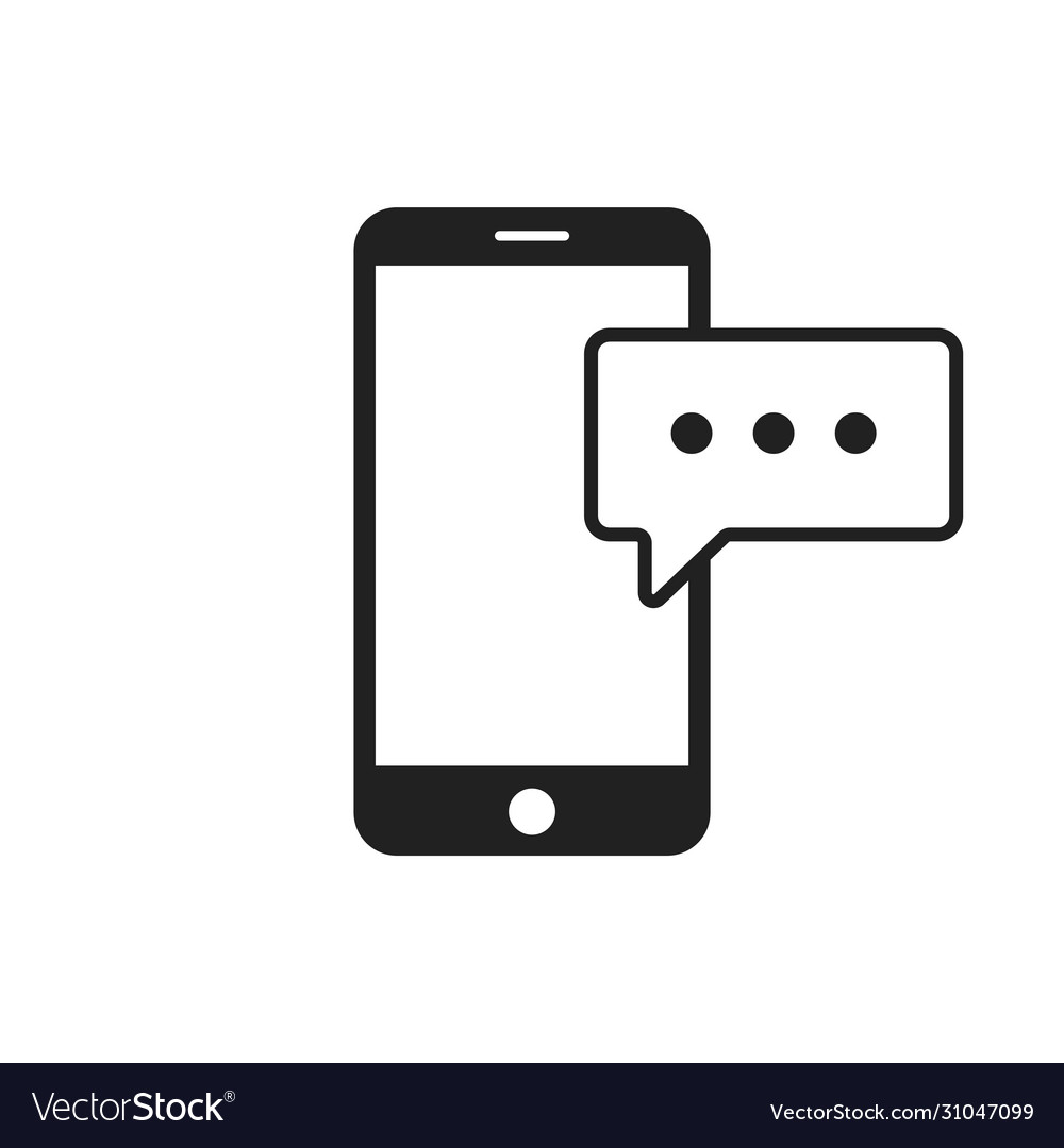 Smartphone with message icon texting vector image Smartphone with message icon texting
