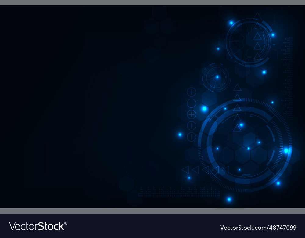 Tech circle technology with hexagones geometric Vector Image Tech circle technology with hexagones geometric