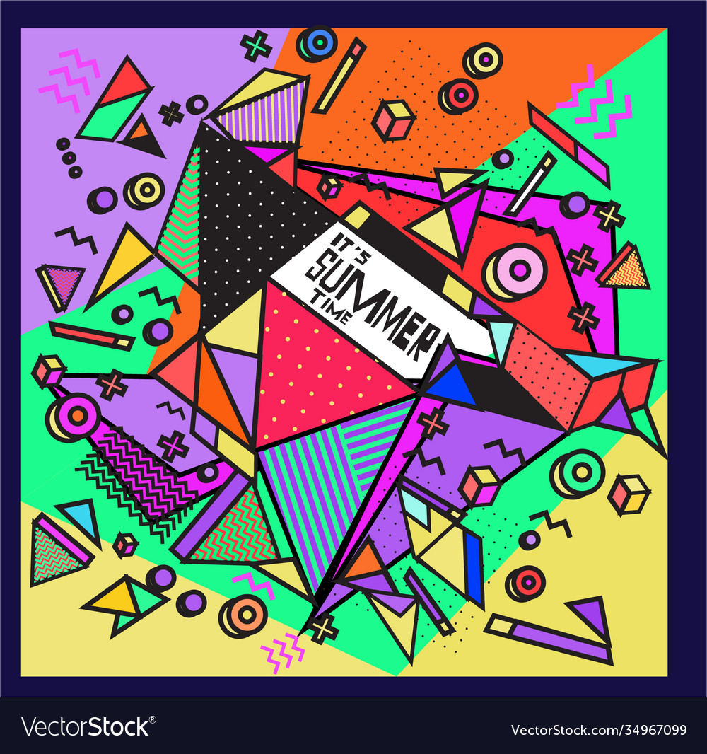 Triangle geometric forms for summer design event vector image Triangle geometric forms for summer design event