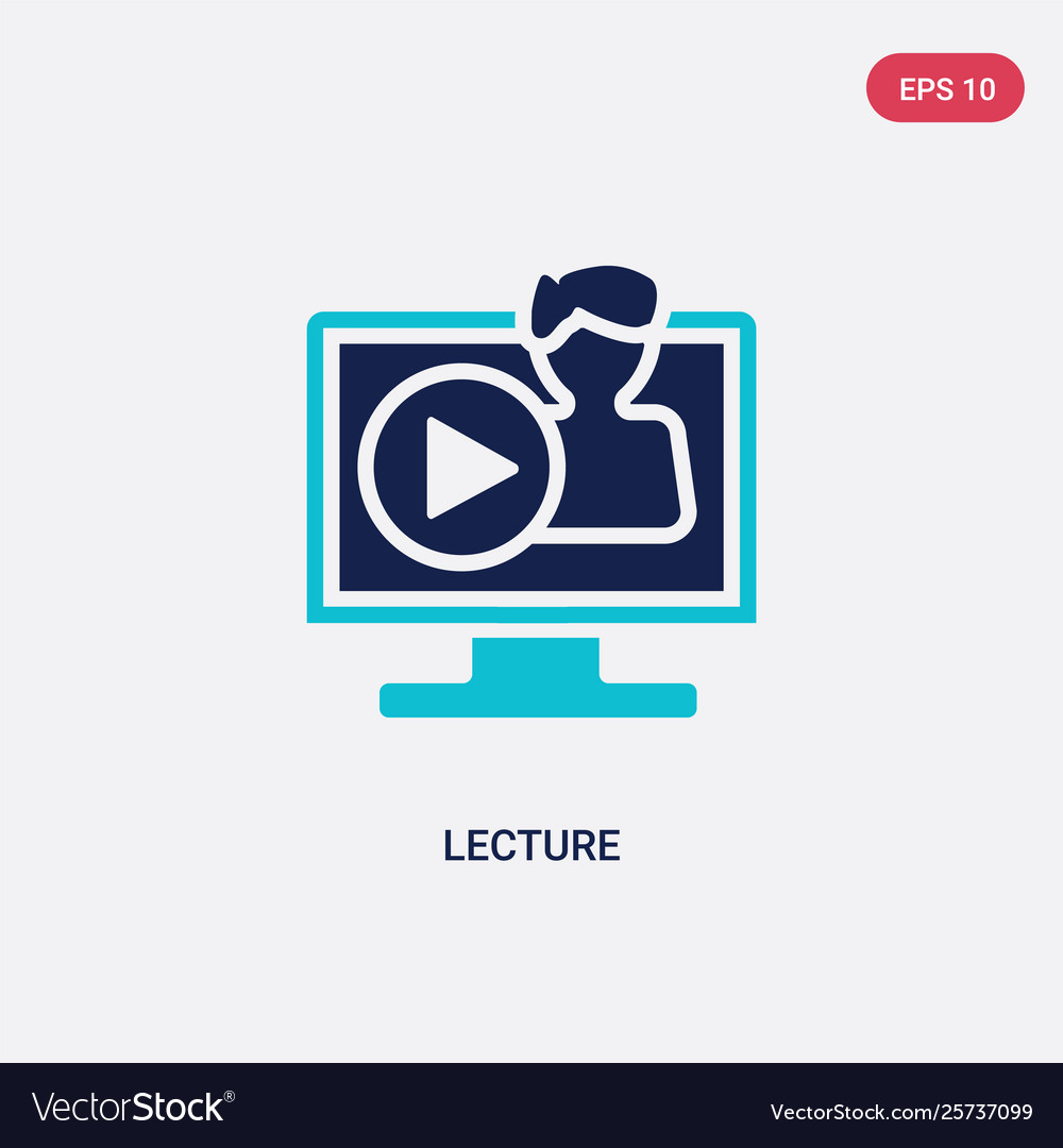 Two color lecture icon from e-learning