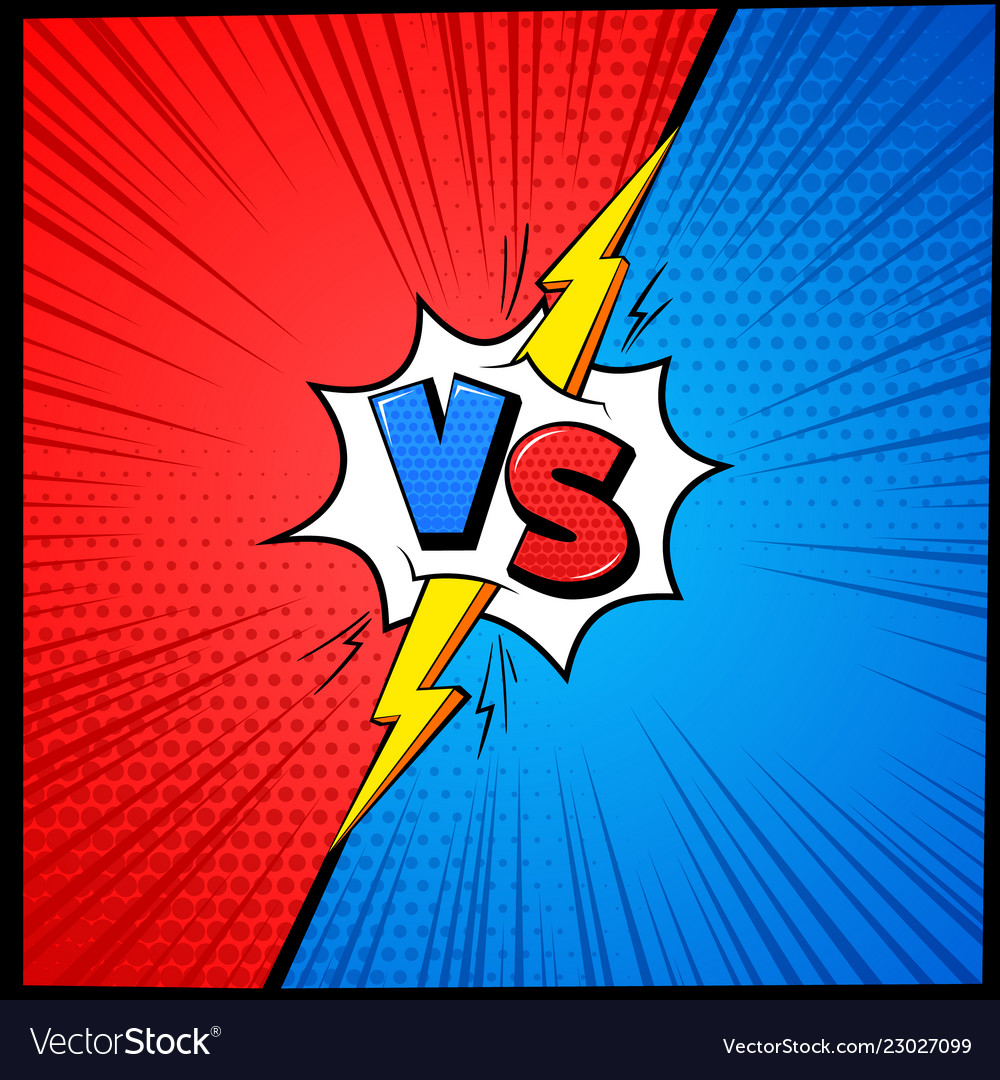 Vs cartoon background versus letters comic book Vector Image