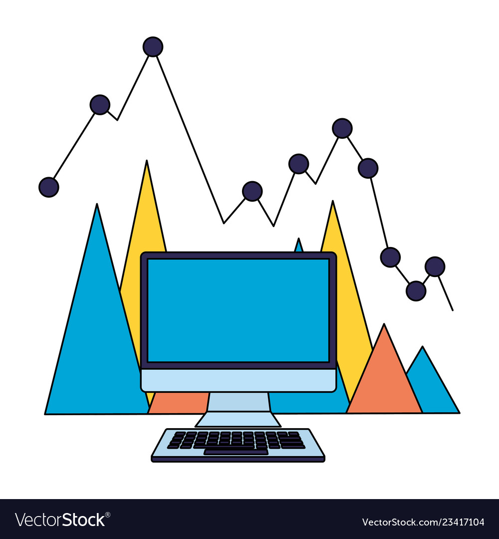 Business computer graphic dotted line Royalty Free Vector