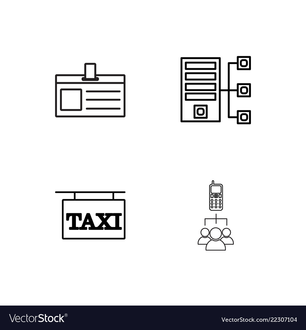 Business simple outlined icons set