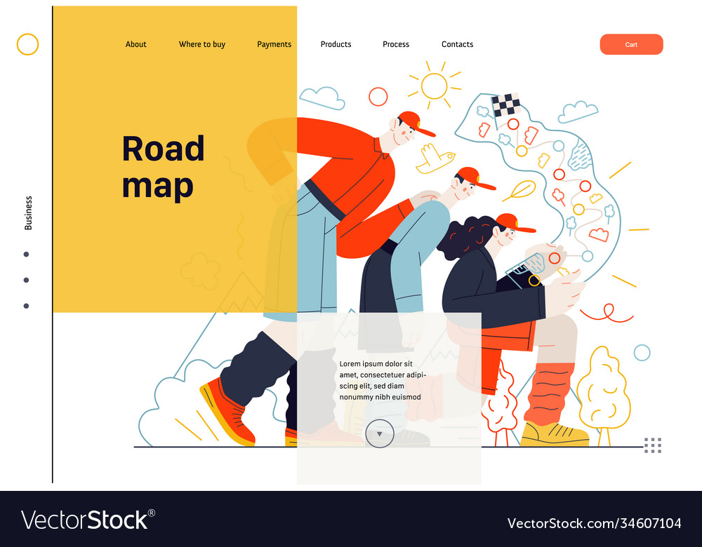 Business topics - road map web template