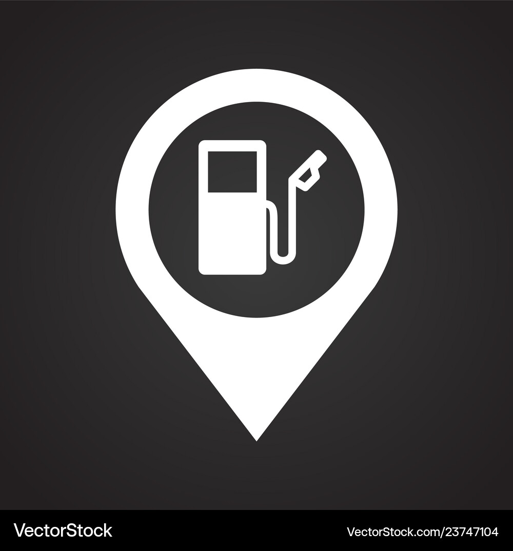 Checkpoint petrol station icon on black background