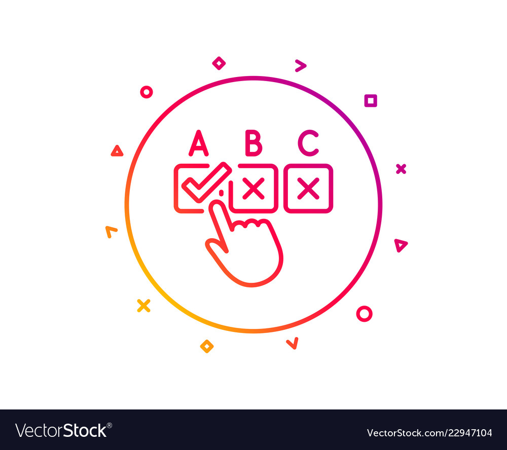 Correct checkbox line icon select answer sign