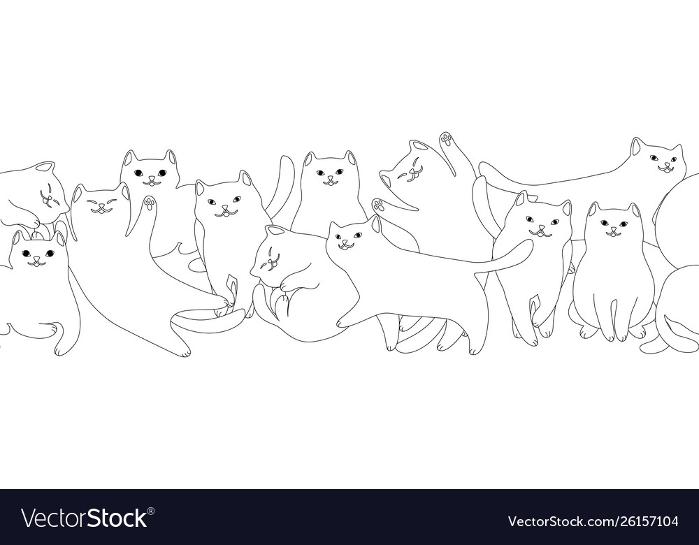 Niedliche Cartoon Katzen nahtloses Muster