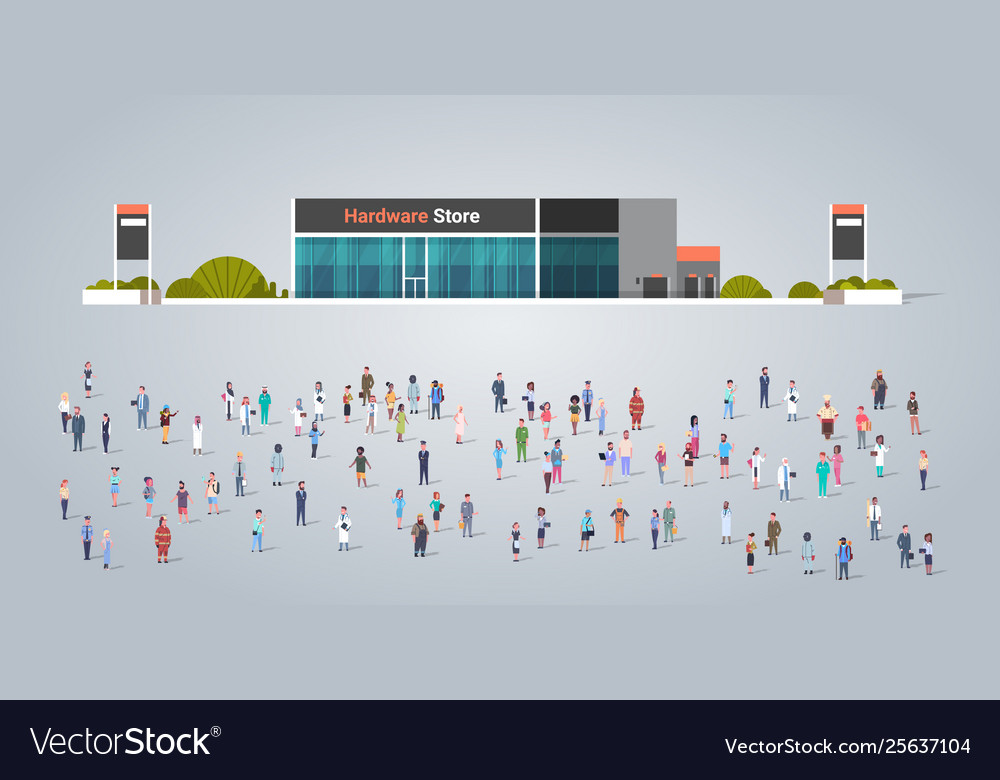 Diverse Crowd at Hardware Store