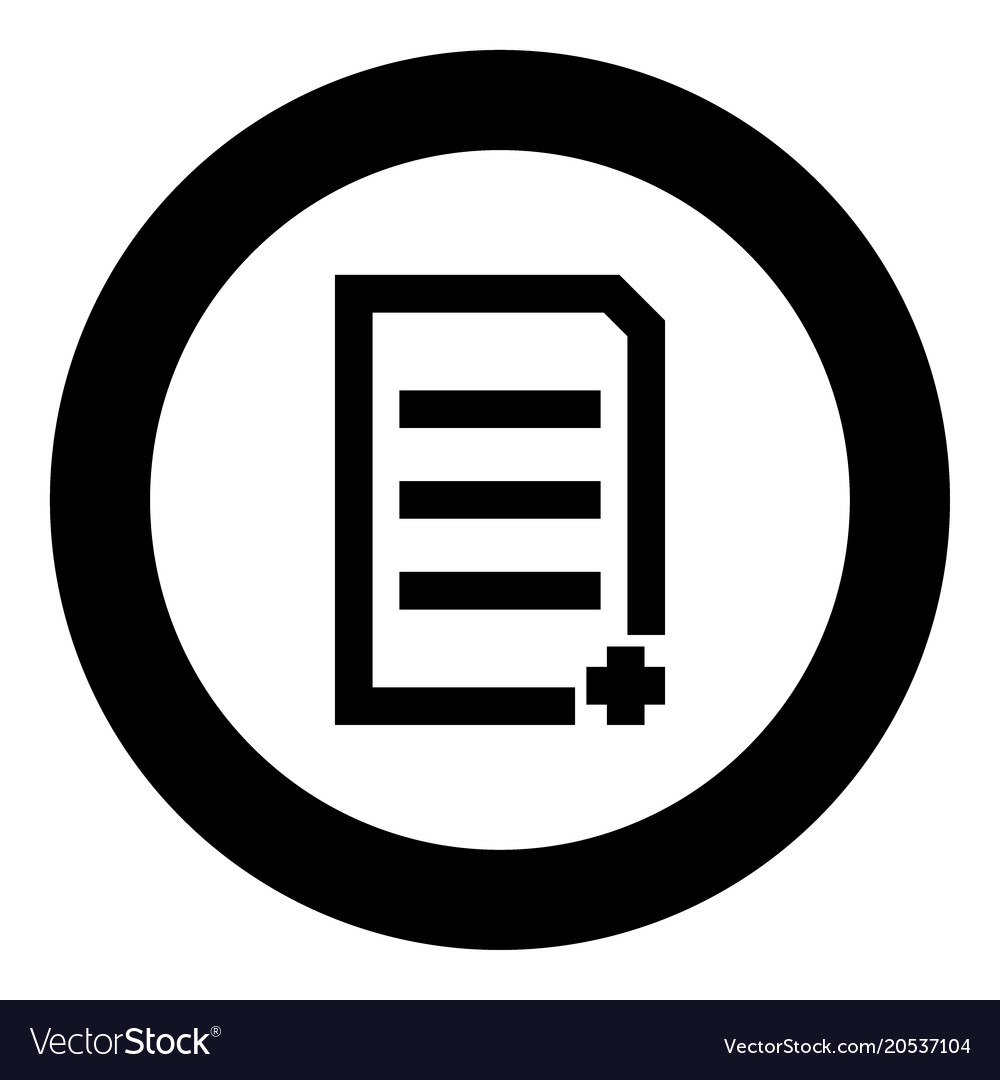 Document sheet add black icon in circle