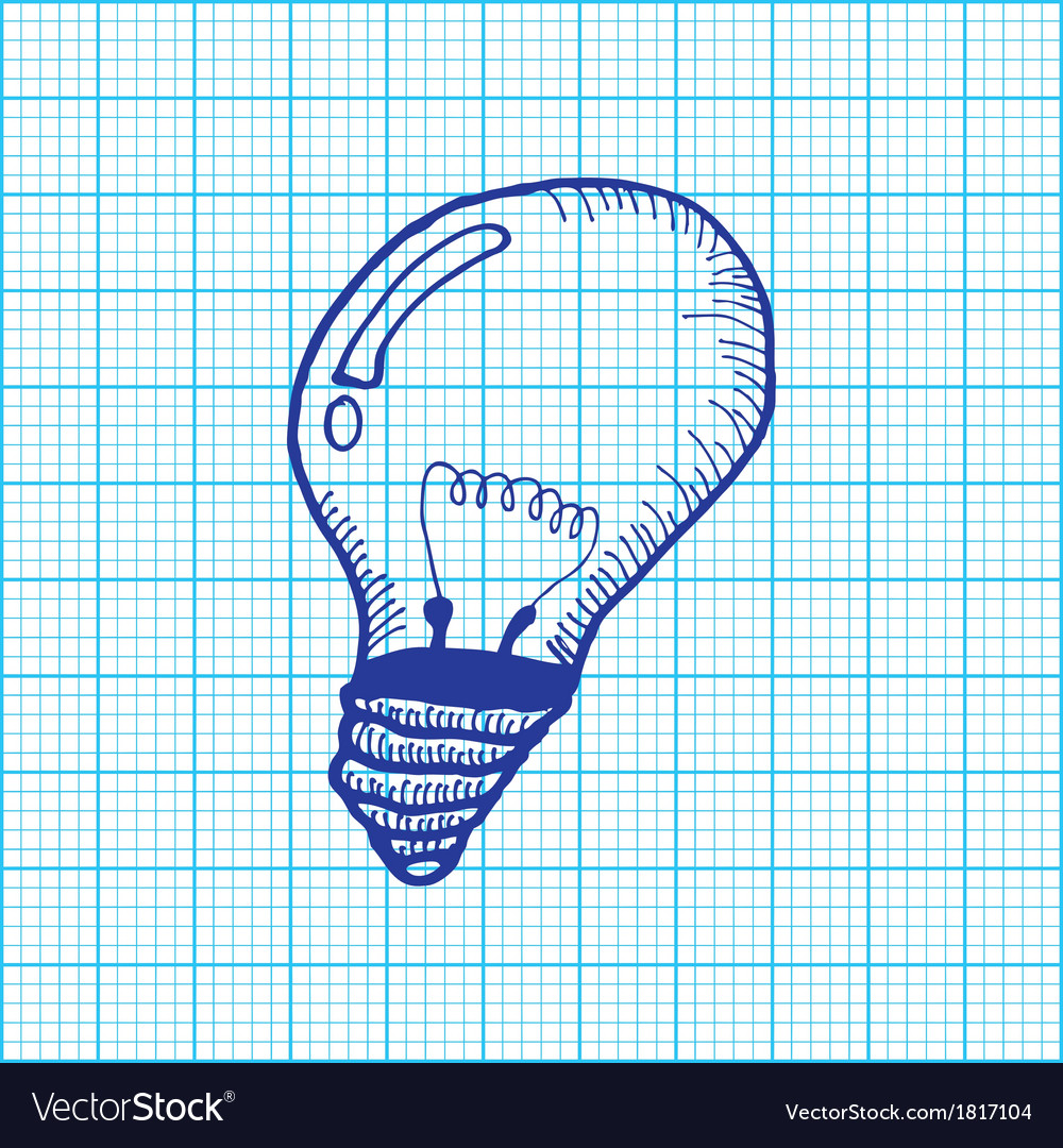 drawing of light bulb on graph paper royalty free vector light graph paper