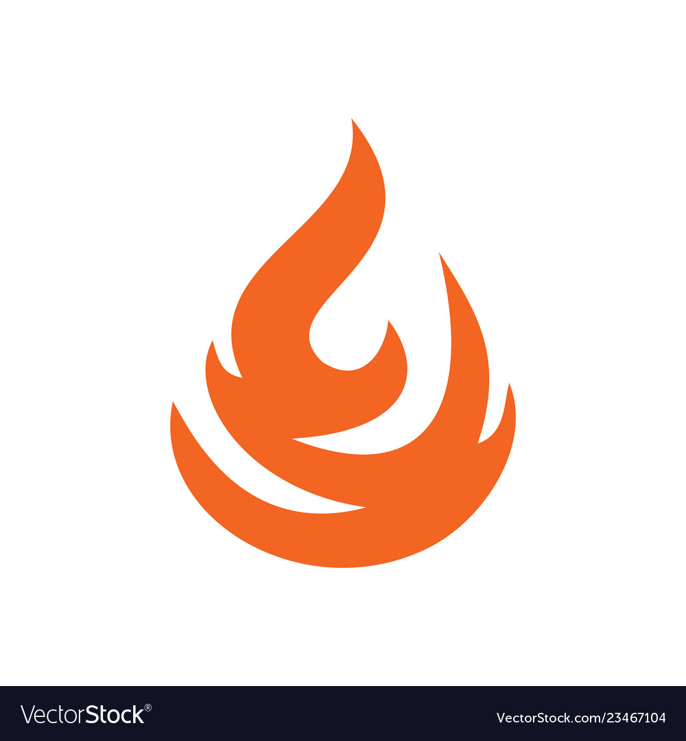 Flame orange icon on white background for graphic Vector Image