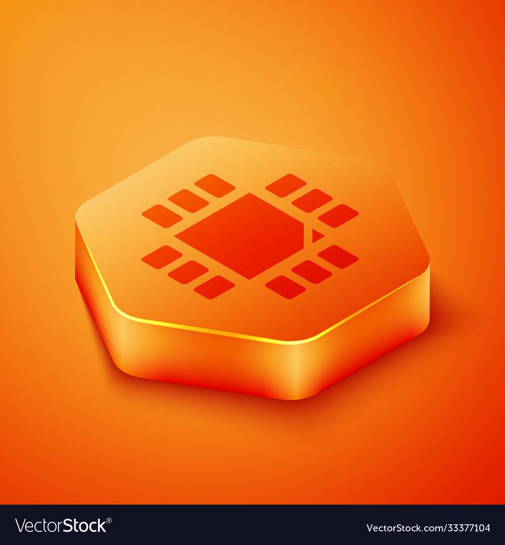 Isometrischer Computerprozessor mit Mikroschaltungen Vector Image Isometrischer Computerprozessor mit Mikroschaltungen