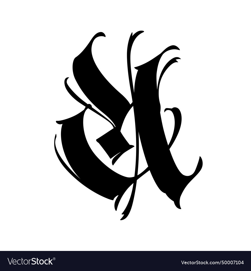 Letter a in the gothic style alphabet Royalty Free Vector