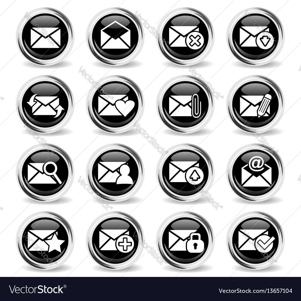 Mail and envelope icon set vector image Mail and envelope icon set