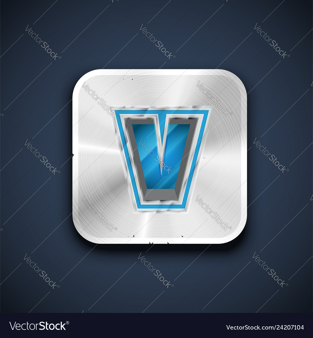 Metallic 3d character from a font set vector image Metallic 3d character from a font set