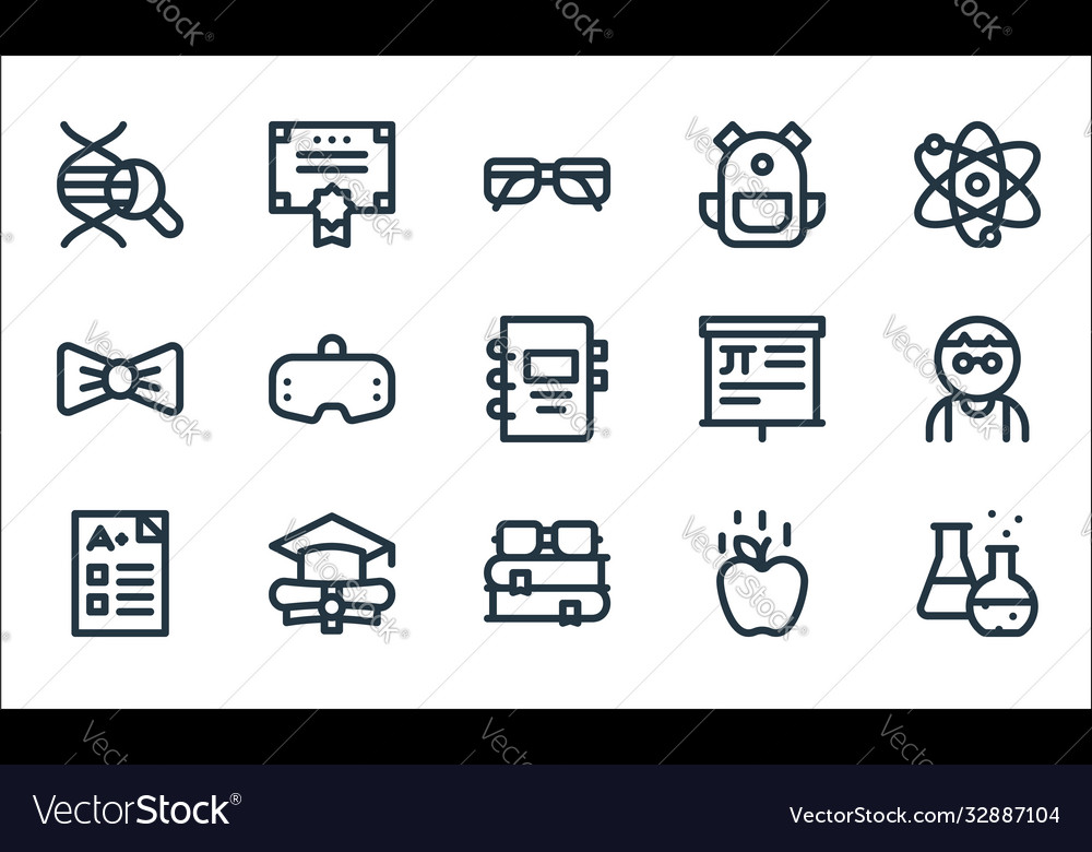 Nerd line icons linear set quality