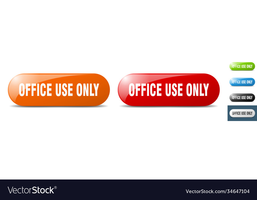 Office use only button key sign push set