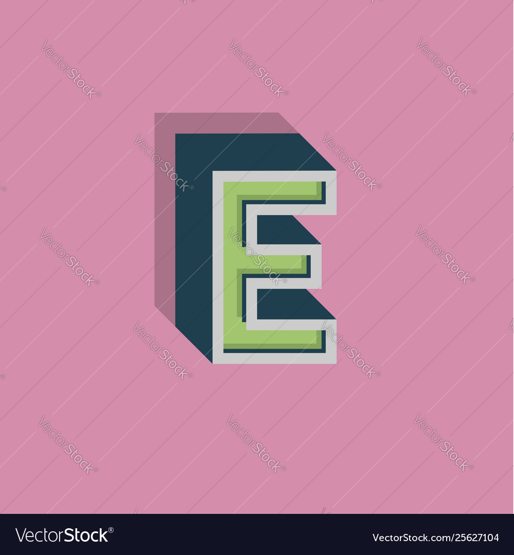 Retro 3d character from a fontset vector image Retro 3d character from a fontset