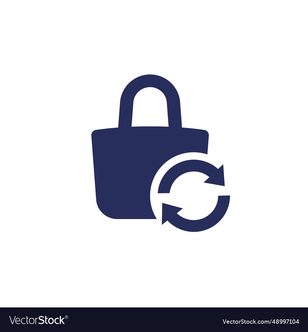 Return policy icon with a bag minimal design
