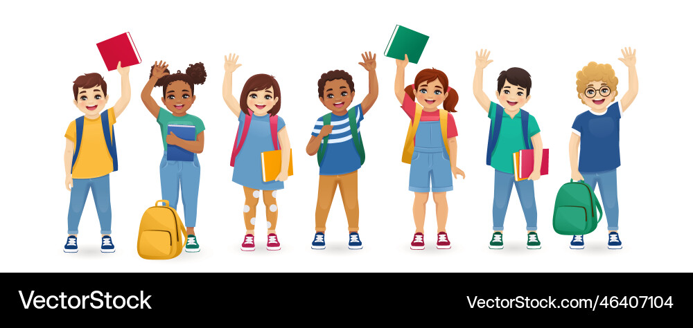 School Children Set Royalty Free Vector Image Vectorstock