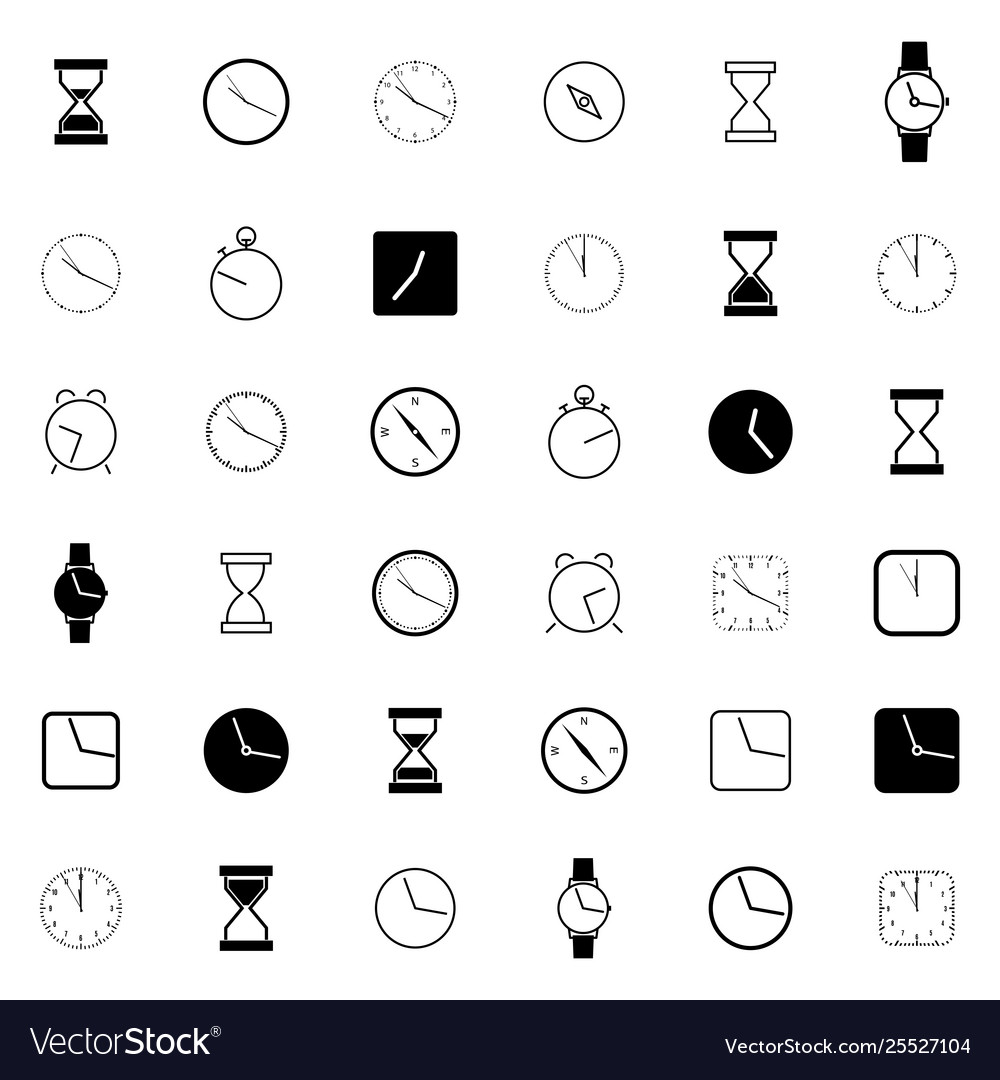 Set different clock icons vector image Set different clock icons