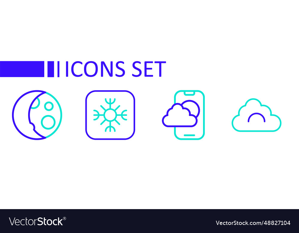 Set line cloud weather forecast app snowflake Vector Image Set line cloud weather forecast app snowflake
