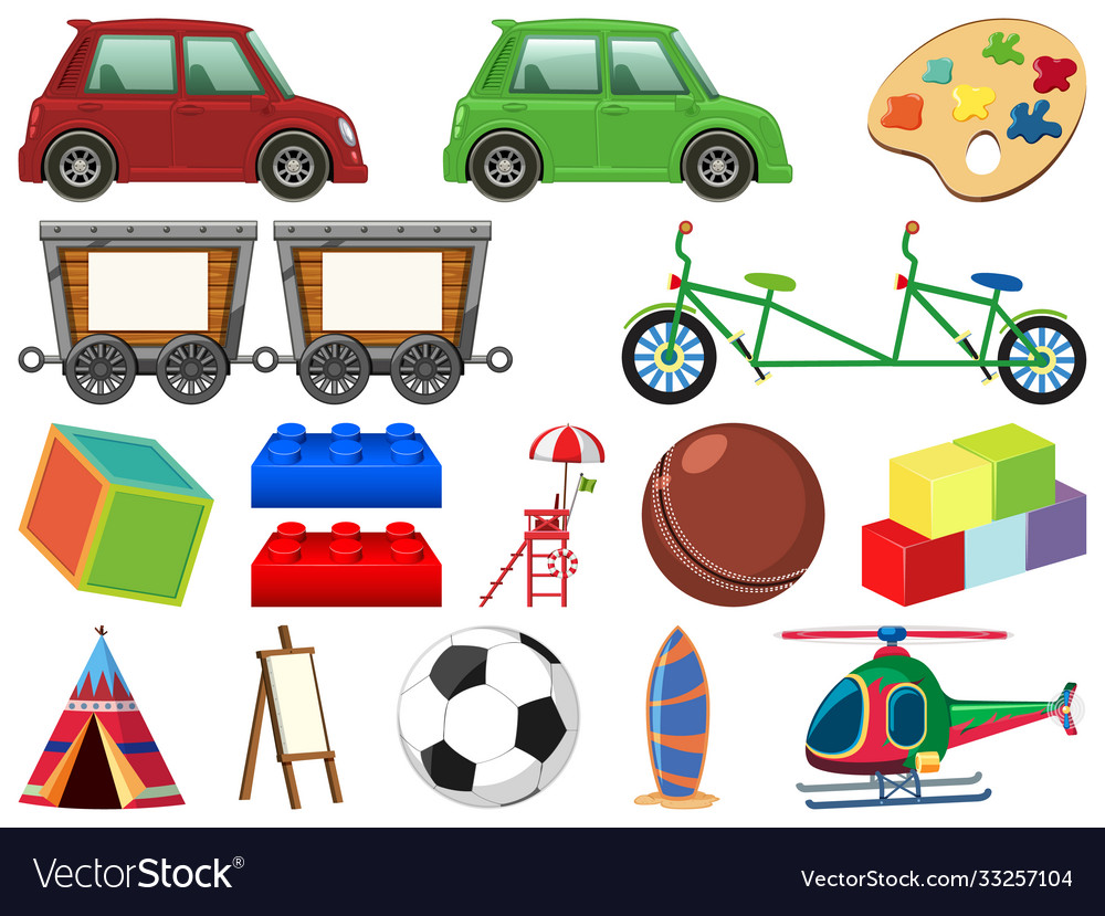 Set various objects cartoon vector image Set various objects cartoon