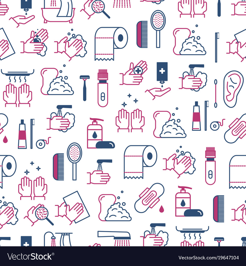 Symbol of higiene seamless pattern background