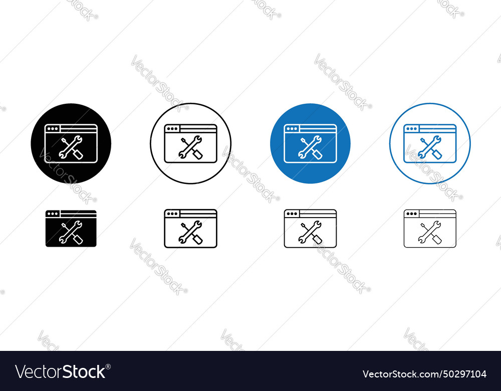 Technical icon set tool repair configuration Vector Image