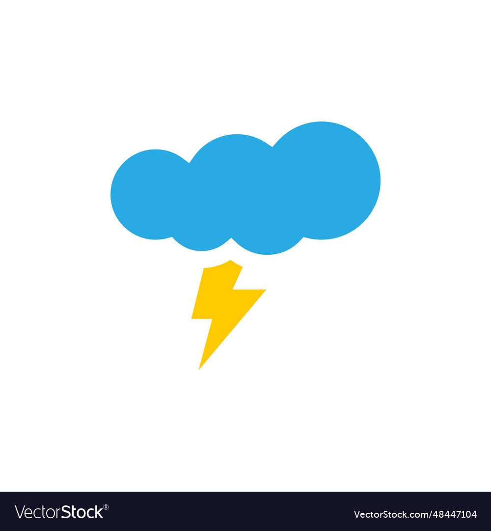 Thunder cloud icon design template isolated