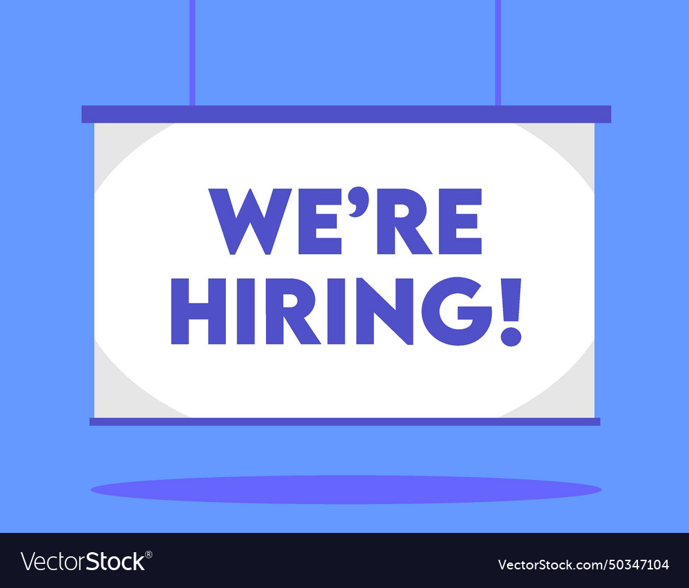 We are hiring open position Royalty Free Vector Image