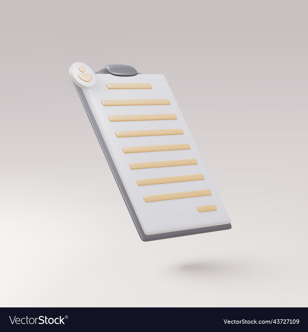 3d realistic render documents personal data vector image 3d realistic render documents personal data