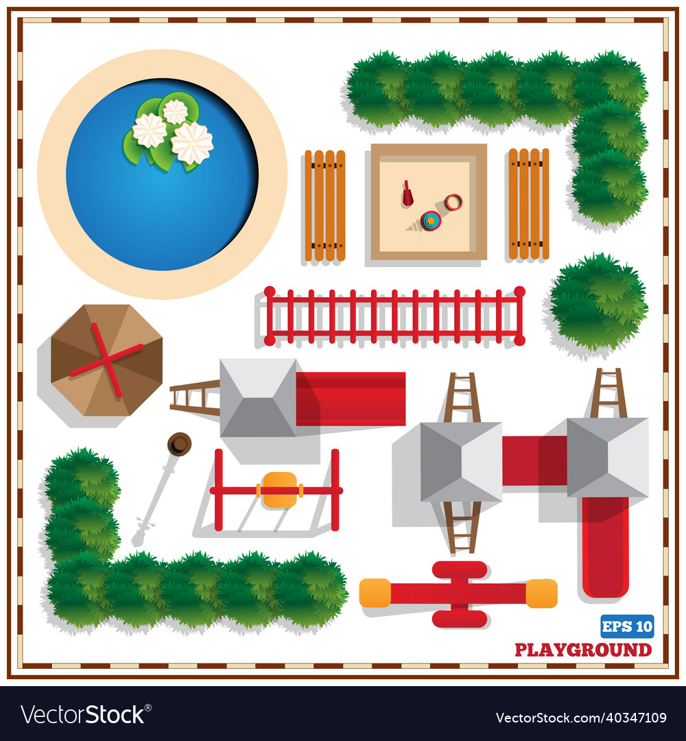 A set of playground elements vector image A set of playground elements
