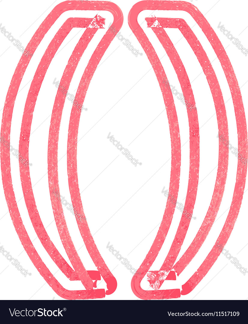 Abstract parenthesis symbol made with red marker