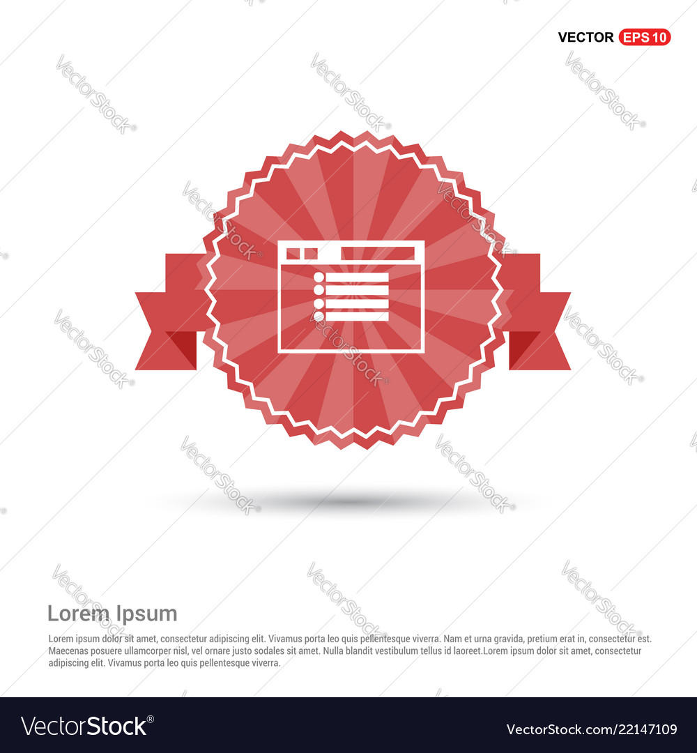 App window interface icon - red ribbon banner