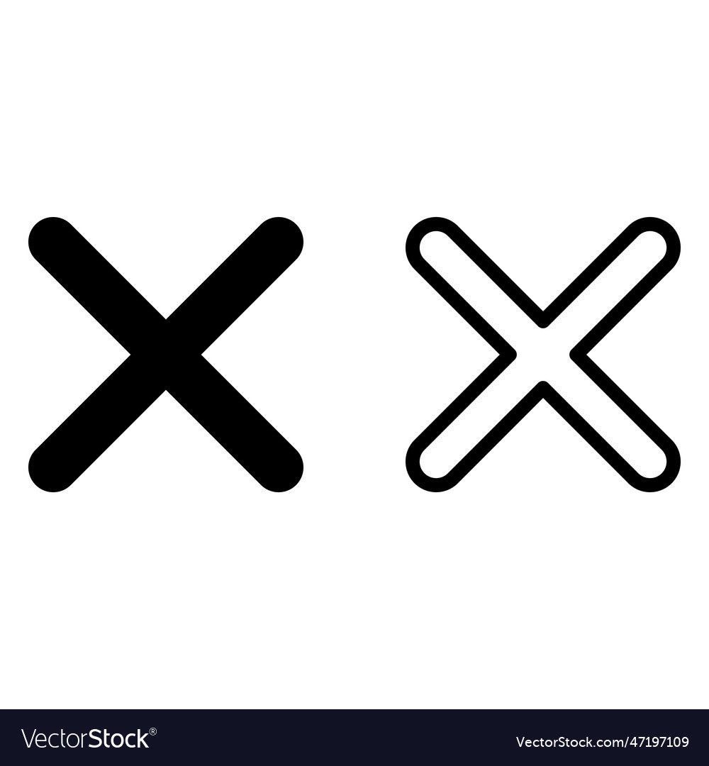 Close icon set in two styles delete