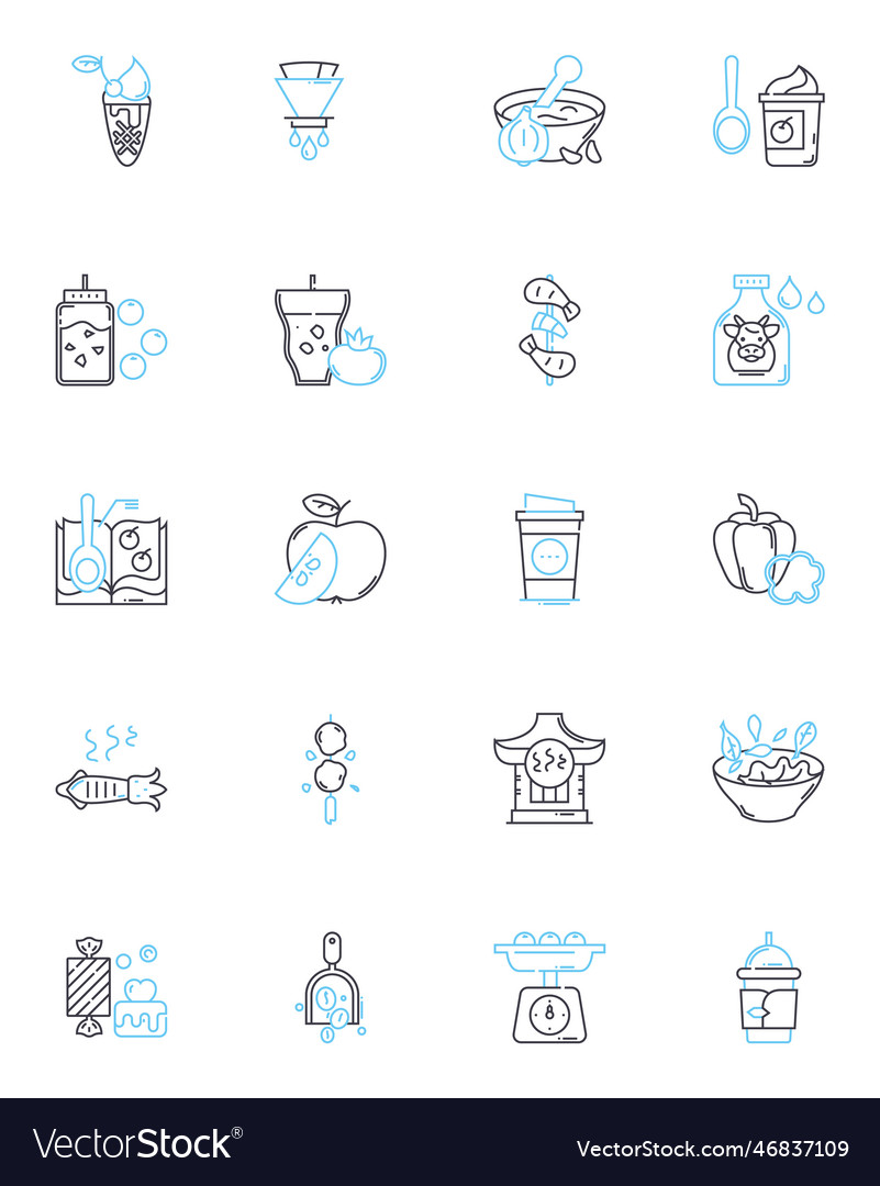 Kulinarische Technologie lineare Icons setzen sous-vide vector image Kulinarische Technologie lineare Icons setzen sous-vide
