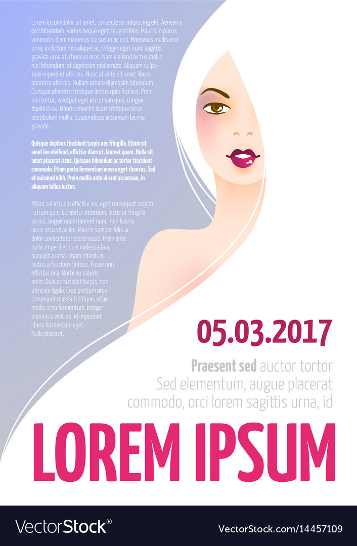 Design template with face of a beautiful woman Vector Image