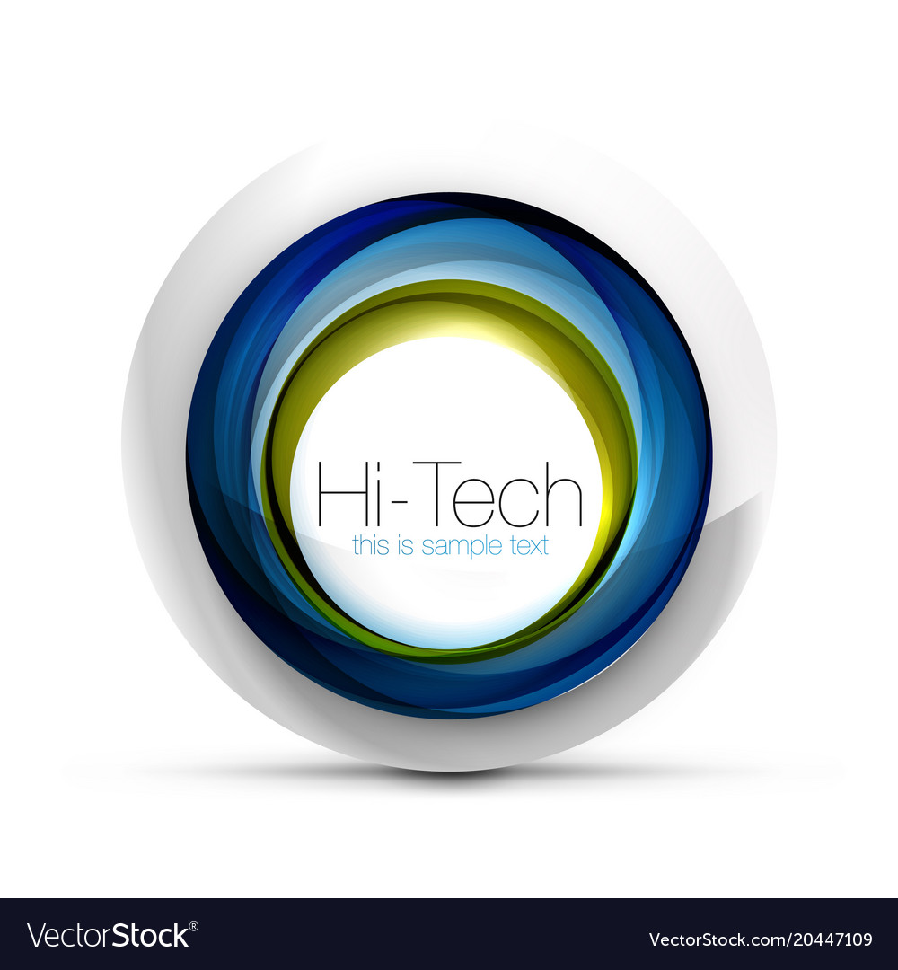 Digital techno sphere web banner button or icon