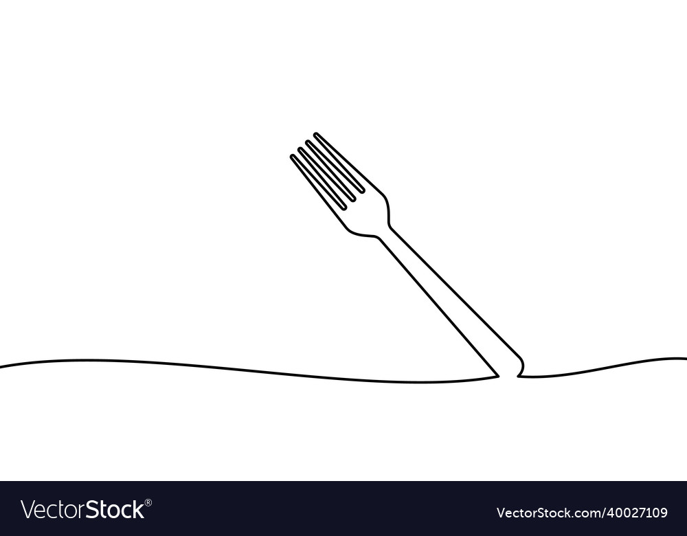 Fork line background one continuous drawing vector image Fork line background one continuous drawing