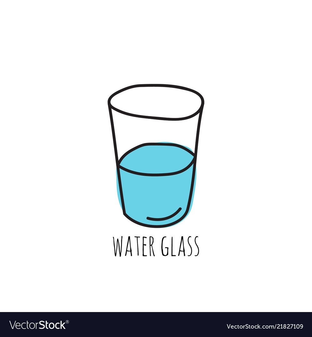 Glass Cup With Water Royalty Free Vector Image