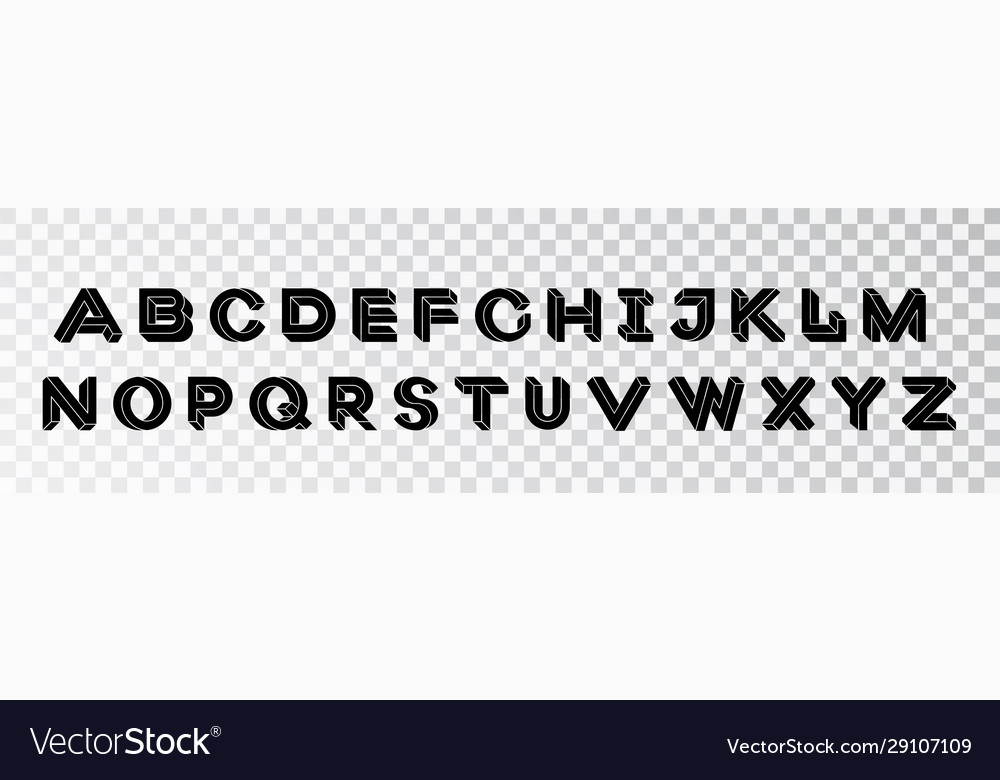 Impossible shape font design alphabet letters vector image Impossible shape font design alphabet letters