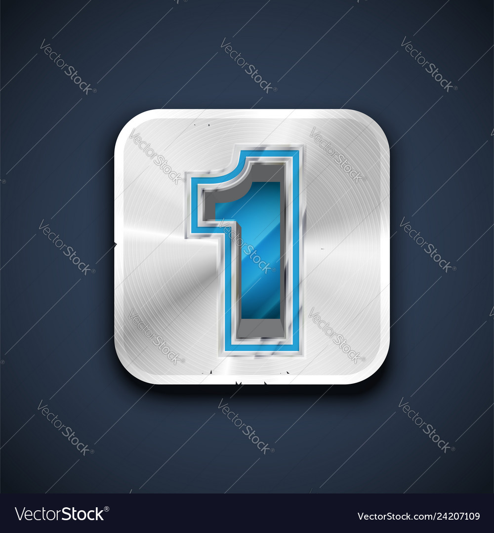 Metallic 3d character from a font set vector image Metallic 3d character from a font set
